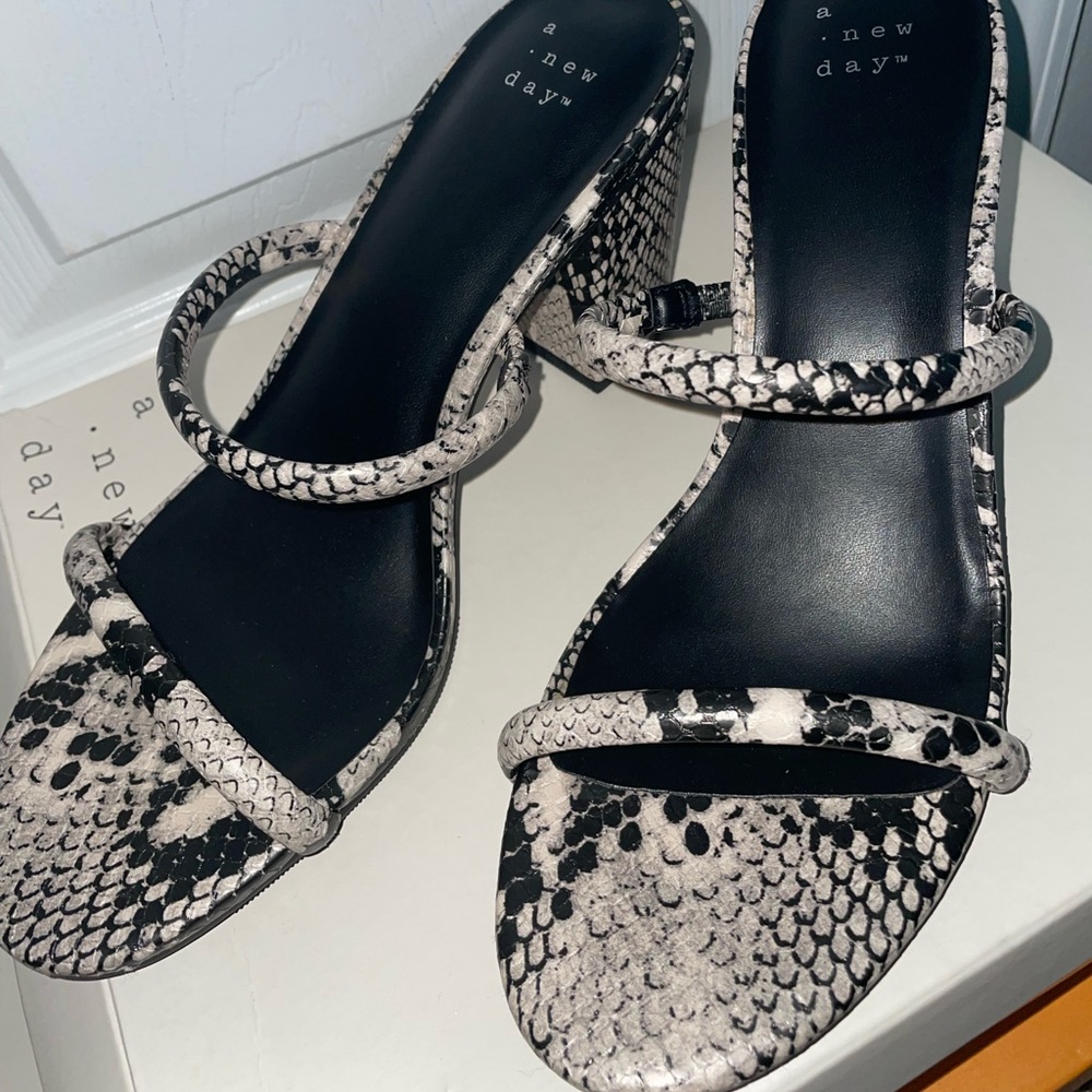 Snakeskin mules
